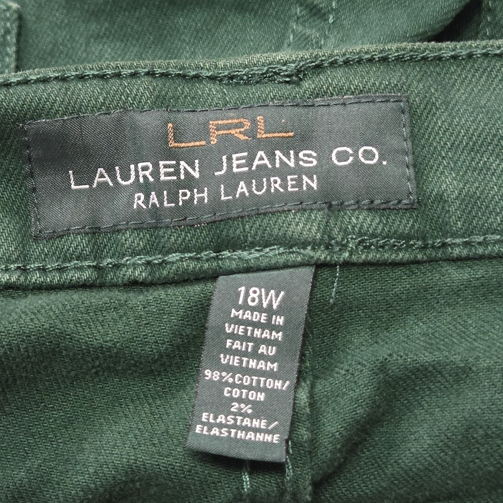 Ralph Lauren Jeans Co LRL Vtg Deep Green 18w Straight Leg Bold Comfort Stretch - Picture 2 of 8